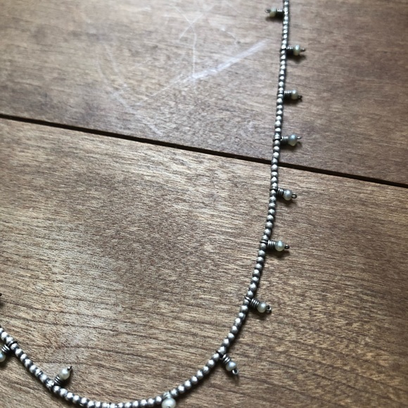 Tiny Pearl Choker .925 Dainty Layering Necklace - Picture 4 of 9